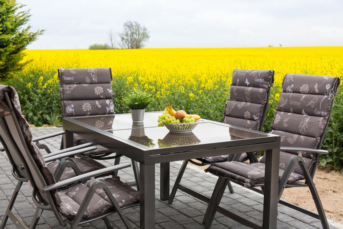 Ferienhaus in Fehmarn OT Gammendorf - Feriendomizil SeeSand - Südterrasse mit freiem Feldblick