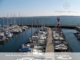 Apartmenthaus Hafenspitze Ap. 24, Pier 24, Blickrichtung offene See/Binnenhafen Nord