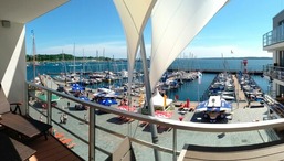 Apartment 33 "F&ouml;rdetraum" mit Sauna, Apartmenthaus Hafenspitze Blickrichtung offene See